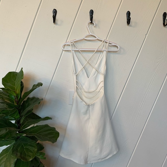 Lulu’s White Backless Skater Dress - Picture 7 of 8